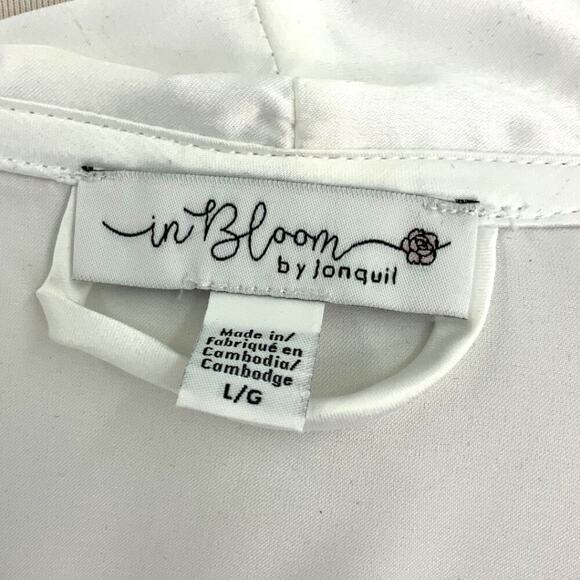 In Bloom by Jonquil Open Front White Satin Bride Robe Size Large NWOT - Picture 6 of 10